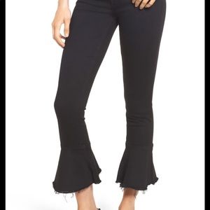 Mother denim Cha Cha Fray Flare Crop Jeans